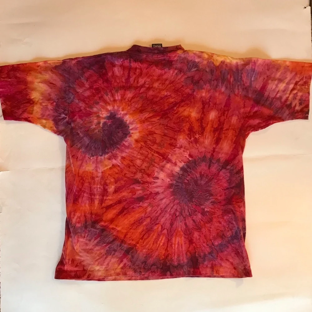 Vintage Disney 90s Goofy Psychedelic Red Orange Tie Dye T-Shirt Men Large - Picture 2 of 10